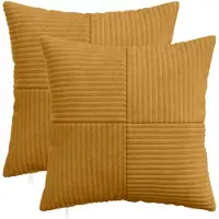 vidaXL Kussensloop 2 pcs ALMELO Geel 50 x 50 cm corduroy