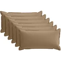 vidaXL Kussensloop 6 st HOUTEN Taupe 40 x 70 cm Polyester
