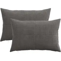 vidaXL Kussensloop 2 pcs ALMELO Donkergrijs 50 x 70 cm corduroy