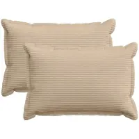 vidaXL Kussensloop 2 st HOUTEN Taupe 30 x 50 cm corduroy