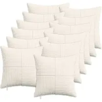 vidaXL Kussensloop 12 pcs ALMELO Crèmekleurig 45 x 45 cm corduroy