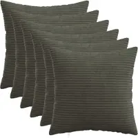 vidaXL Kussensloop 6 pcs HEERLEN Antracietkleurig 40 x 40 cm corduroy