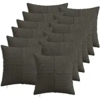 vidaXL Kussensloop 12 st ALMELO Antracietkleurig 45 x 45 cm corduroy