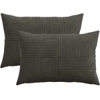 vidaXL Kussensloop 2 pcs ALMELO Antracietkleurig 50 x 80 cm corduroy