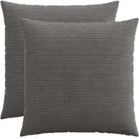 vidaXL Kussensloop 2 pcs HEERLEN Donkergrijs 65 x 65 cm corduroy