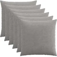 vidaXL Kussensloop 6 st HEERLEN Lichtgrijs 70 x 70 cm corduroy
