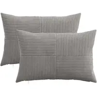 vidaXL Kussensloop 2 pcs ALMELO Lichtgrijs 50 x 75 cm corduroy