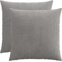 vidaXL Kussensloop 2 pcs ALMELO Lichtgrijs 55 x 55 cm corduroy