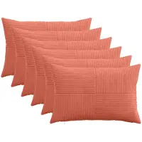 vidaXL Kussensloop 6 pcs ALMELO Rood Oranje 50 x 70 cm corduroy