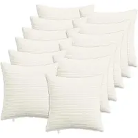vidaXL Kussensloop 12 pcs HEERLEN Crèmekleurig 40 x 40 cm corduroy