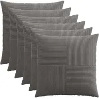 vidaXL Kussensloop 6 pcs ALMELO Donkergrijs 70 x 70 cm corduroy