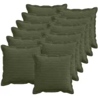 vidaXL Kussensloop 12 st HOUTEN Groen 40 x 40 cm corduroy