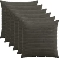 vidaXL Kussensloop 6 pcs HEERLEN Antracietkleurig 70 x 70 cm corduroy