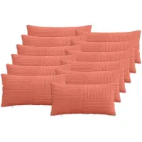 vidaXL Kussensloop 12 st ALMELO Rood Oranje 40 x 80 cm corduroy
