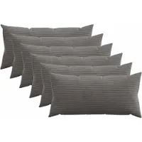 vidaXL Kussensloop 6 pcs HEERLEN Donkergrijs 40 x 80 cm corduroy