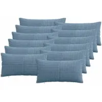 vidaXL Kussensloop 12 pcs ALMELO Blauw 40 x 80 cm corduroy