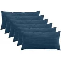 vidaXL Kussensloop 6 pcs HEERLEN Marineblauw 40 x 70 cm corduroy