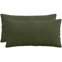 vidaXL Kussensloop 2 pcs ALMELO Groen 40 x 80 cm corduroy