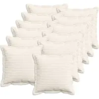 vidaXL Kussensloop 12 st HOUTEN Crèmekleurig 40 x 40 cm corduroy