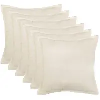 vidaXL Kussensloop 6 pcs HOUTEN Crèmekleurig 30 x 30 cm Bouclé