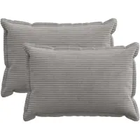 vidaXL Kussensloop 2 st HOUTEN Lichtgrijs 30 x 50 cm corduroy