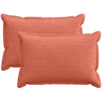 vidaXL Kussensloop 2 st HOUTEN Rood Oranje 50 x 75 cm corduroy