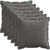 vidaXL Kussensloop 6 st HOUTEN Donkergrijs 30 x 30 cm corduroy