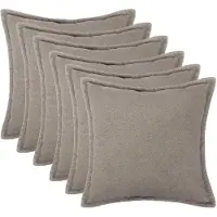 vidaXL Kussensloop 6 pcs HOUTEN Lichtgrijs 30 x 30 cm Bouclé