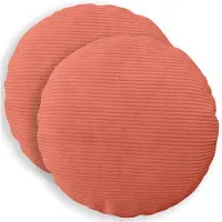 vidaXL Kussensloop 2 pcs HEERLEN Rood Oranje Ø 50 cm corduroy