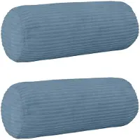 vidaXL Kussensloop 2 st HEERLEN Blauw Ø 15 x 40 cm corduroy