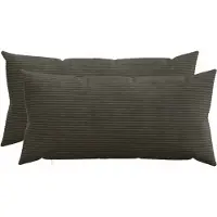 vidaXL Kussensloop 2 pcs HEERLEN Antracietkleurig 40 x 80 cm corduroy