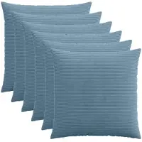 vidaXL Kussensloop 6 pcs HEERLEN Blauw 60 x 60 cm corduroy