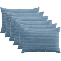 vidaXL Kussensloop 6 pcs HEERLEN Blauw 40 x 60 cm corduroy