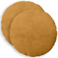 vidaXL Kussensloop 2 pcs HEERLEN Geel Ø 40 cm corduroy