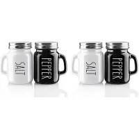 Jojomino 2X Boerderij Zout en Peper Shakers Set, 4 Oz Leuke Zout Peper Shaker, Modern Boerderij Keuken Decor