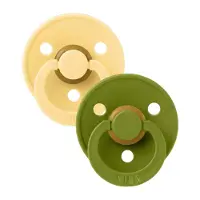 BIBS Fopspeen Colour Latex Pale Butter/Wasabi 0-6mnd 2st