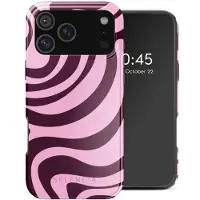 Selencia Vivid Backcover met MagSafe voor de Apple iPhone 18 Pro / 17 Pro - Wavy Swirl Pink Plum