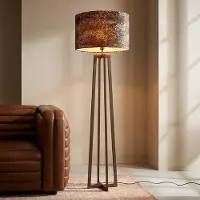 Kare Vloerlamp Wildlife, bruin / roest, Woon-/ Eetkamer, Textiel / Stof / Zijde, Scandinavisch, vloerlamp