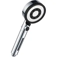 MODFU Handdouche 26,5 cm - Filterdouche met 5 straalstanden & Stopknop - Waterbesparend - Geschikt voor dagelijks gebruik - ABS - Zwart
