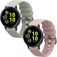 Kwmobile 2x horlogebandjes geschikt voor Garmin vivoactive 5 / active 5 bandje - Smartwatch bandjes van TPU - Activity tracker horloge band in pastelgroen / lavendel