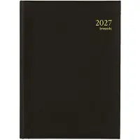 Brepols bureau agenda 2027 - EURO [0.224] - LIMA - Bureau agenda - 1 dag op 1 pagina - Dagoverzicht - Zwart - 14.8 x 21 cm