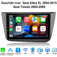 Hexinex Autoradio met Draadloos Carplay & Android Auto Geschikt voor Seat Altea 2004-2016 - GPS-multimedianavigatie - 9 Inch HD IPS Touchscreen - Bluetooth - WiFi - Stuurwielbediening - USB - 4GB+64GB