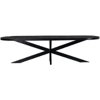 Giga Meubel Eettafel Barn Ovaal Zwart Mangohout 300cm