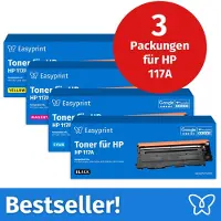 Easyprint NIEUW: Toner voor HP 117A Multipack (BK/C/M/Y), compatibel met HP ColorLaser 150, MFP-178, e.d., 3 stuks