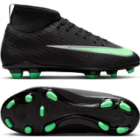 Nike Mercurial Superfly 11 Club Gras / Kunstgras Voetbalschoenen (MG) Kids Zwart Felgroen Zilvergrijs