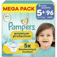 Pampers - Premium Protection - Maat 5+ - Mega Pack - 96 luiers - 12/17KG