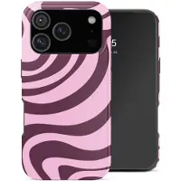 Selencia Vivid Backcover voor de Apple iPhone 18 Pro / 17 Pro - Wavy Swirl Pink Plum