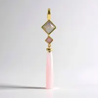 Cavill - Zilveren hanger 925 sterling zilver - 18K goud verguld - 5 ct roze chalcedoon - 6,17 ct totaal - Sieraden met edelsteen