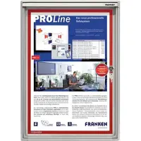Franken Wandmontage Binnengebruik Magnetisch Afsluitbaar Prikbord FSA1 Aluminium Frame Scharnierdeur 1xA4 Wit 280 x 370 mm
