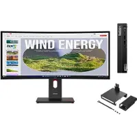 Lenovo ThinkCentre M75q G5 A5 16 512 + ThinkVision T34WD-40 34 UWQHD Docking AMD Ryzen 5 PRO 8500GE-processor 3,40 GHz tot 5,00 GHz, Windows 11 Pro 64, 512 GB SSD TLC Opal - M75QBUNDLE3EUC, Raven